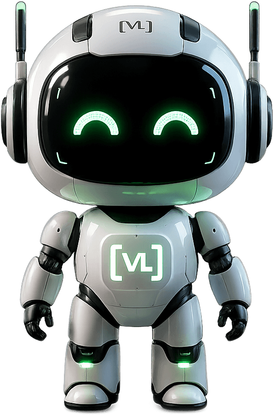 The AZMUTHE AI agent — a friendly robot mascot